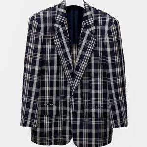 Comme des Garçons Homme Men's Navy Tartan Blazer